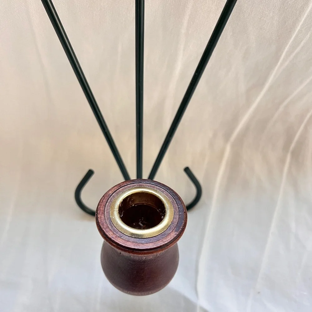 Vintage Rustic Wood & Metal Heart Taper Candle Holder Wall Sconce‎ 14” Tall